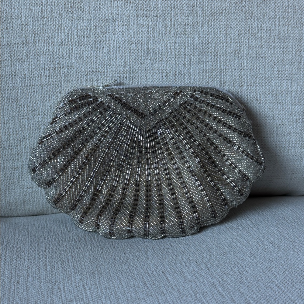 Silver Seashell Clutch Bag